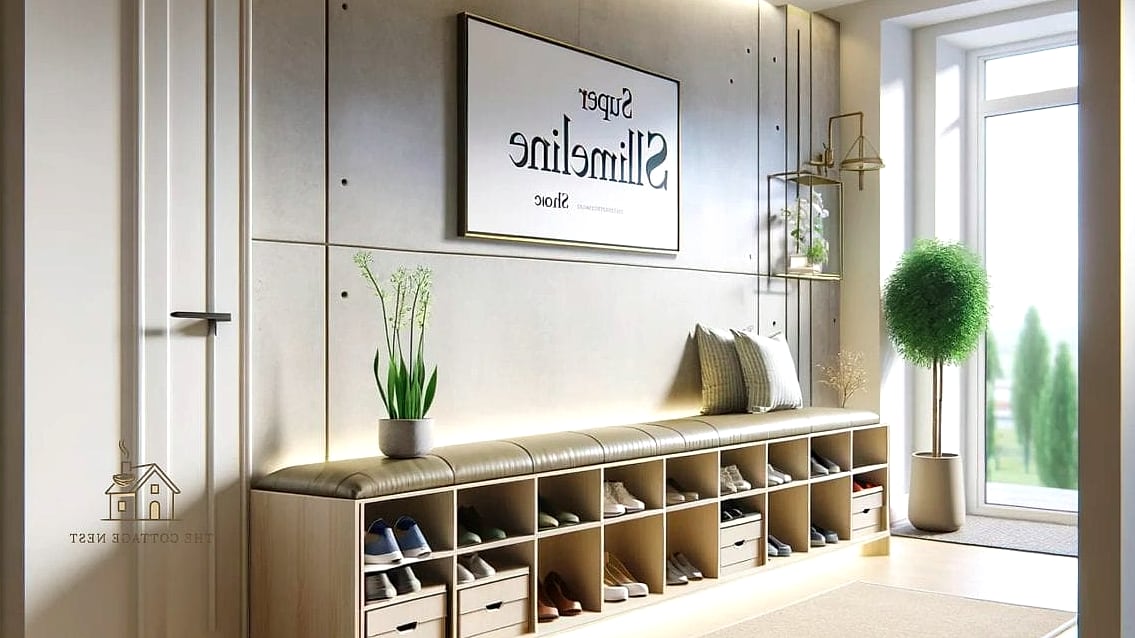 35 Creative Narrow Entryway Ideas That Will Inspire You 31 Slimline Shoe Rack Behind the Door
