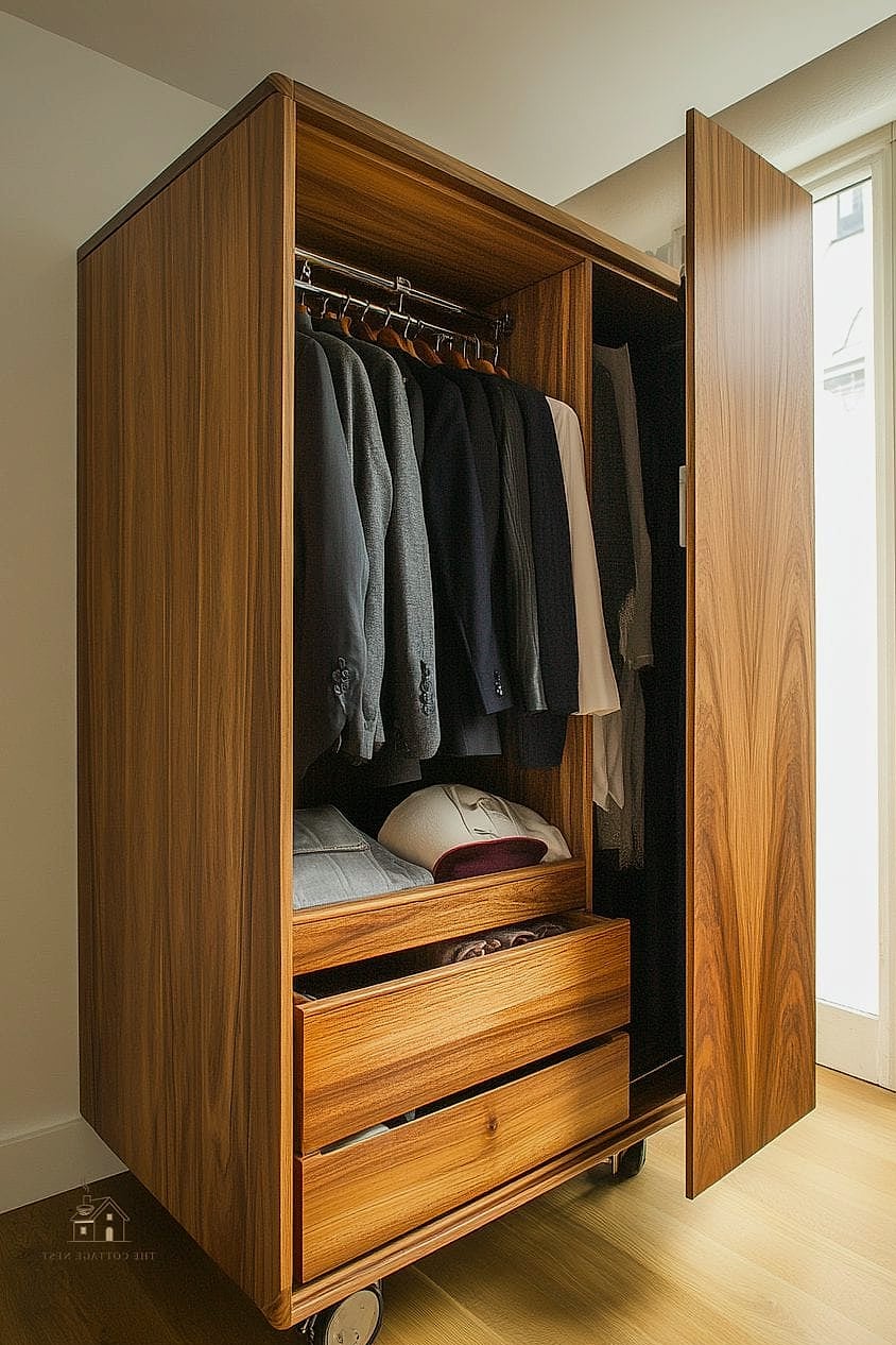 50 Dreamy No Closet Solutions Bedroom Small Spaces to Try This Season 23 Slim Rolling Cart for Accessories