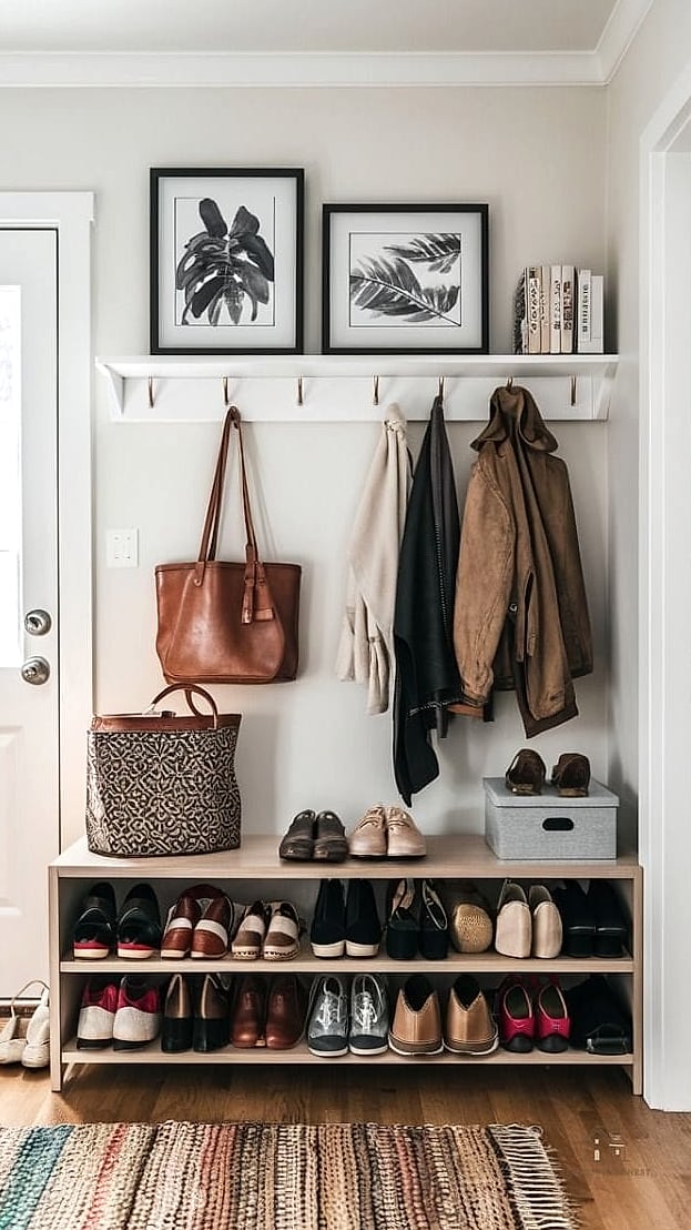 40 Amazing Small Entryway Shoe Storage Ideas on a Budget 28 Slim Shoe Rack Behind the Front Door
