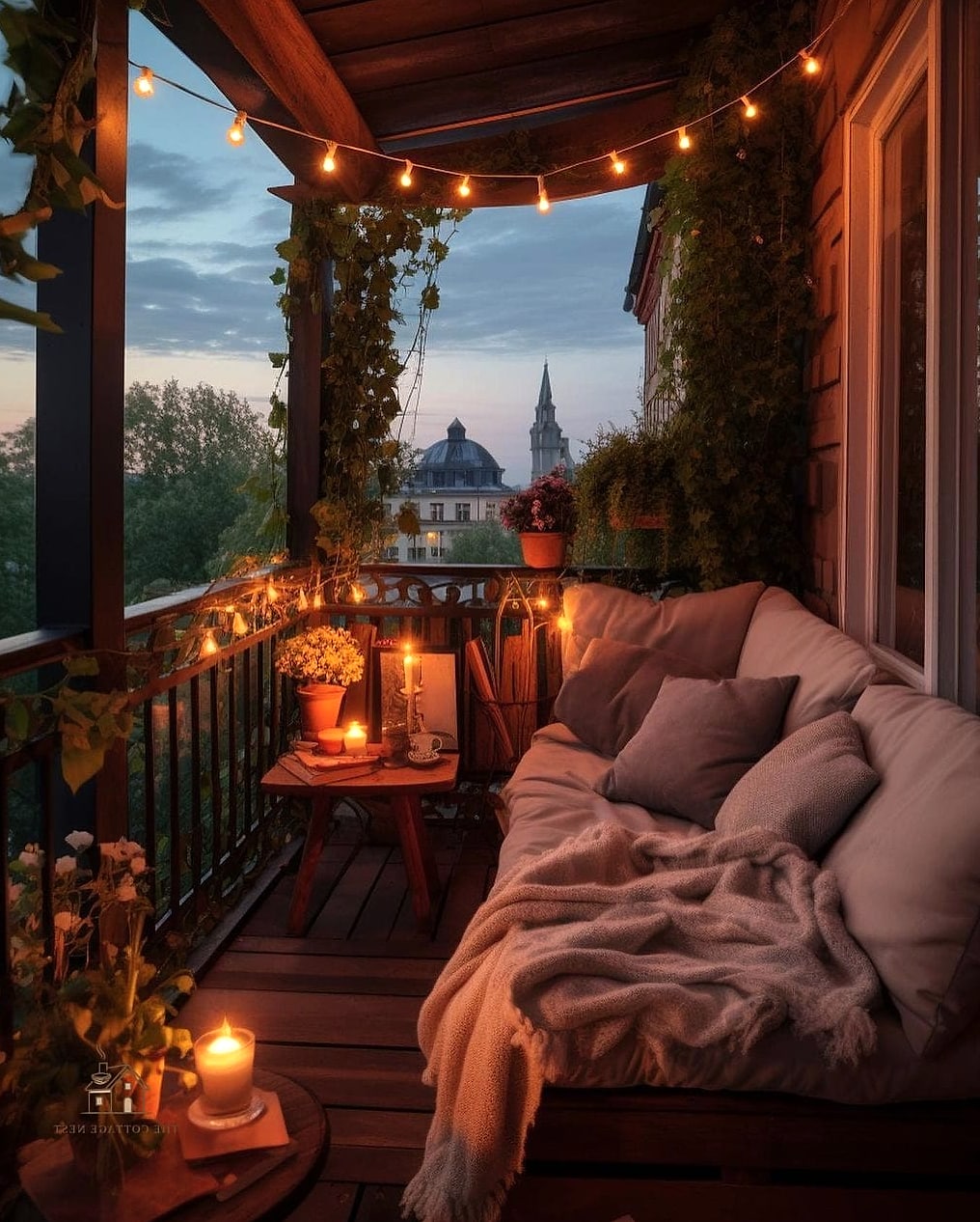 30 Cozy Fall Balcony Decor Apartment Worth Pinning 16 A Small Fire Pit Alternative Like a Flameless Candle Cluster