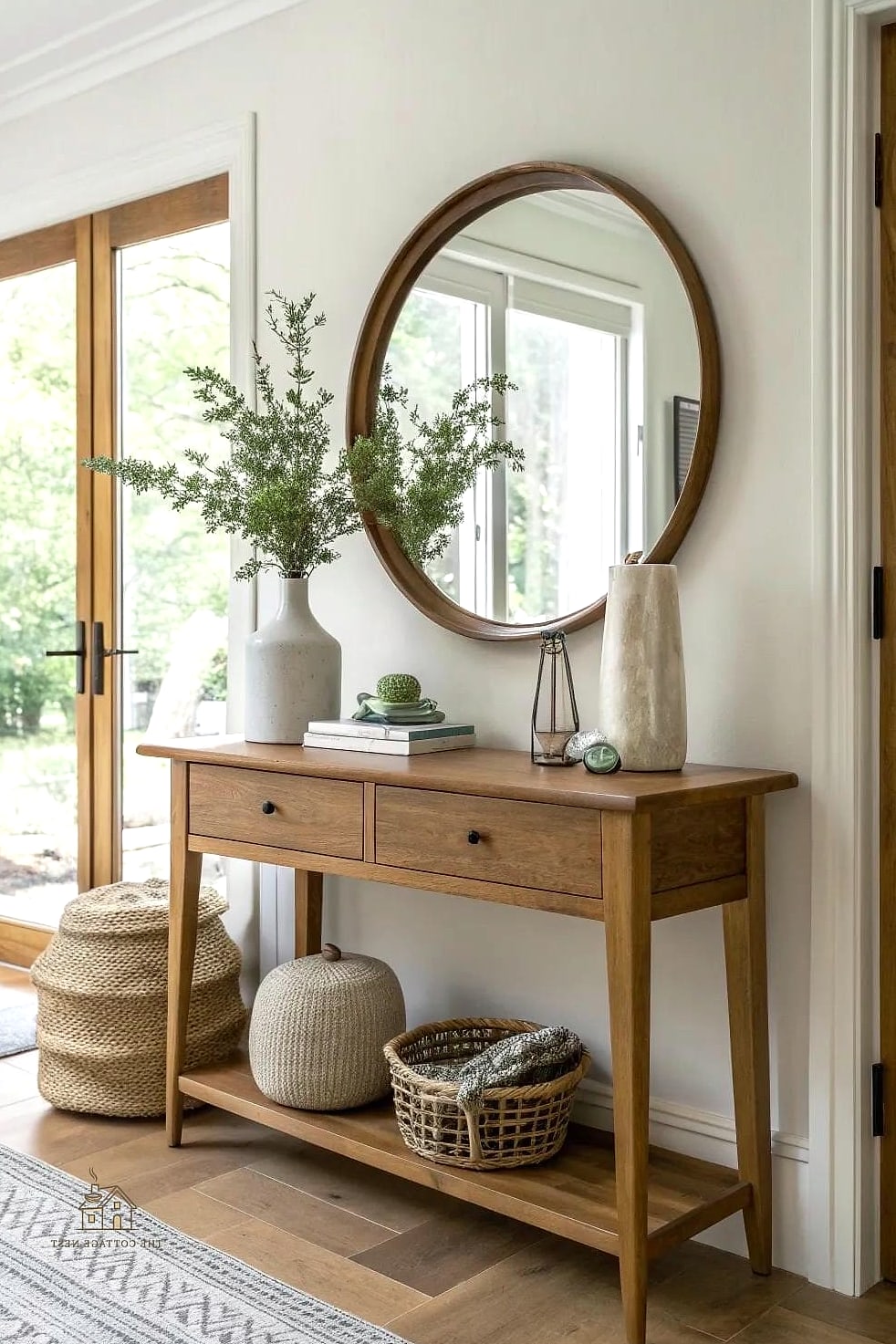 45 Creative Entryway Mirror Ideas That Will Inspire You 40 Small Mirror Above a Key and Mail Organizer