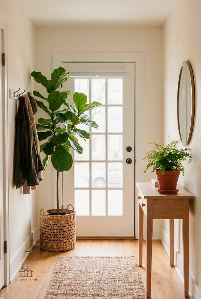 20 Cozy Apartment Entryway Ideas Worth Pinning 15 A Small Plant or Two Near the Door