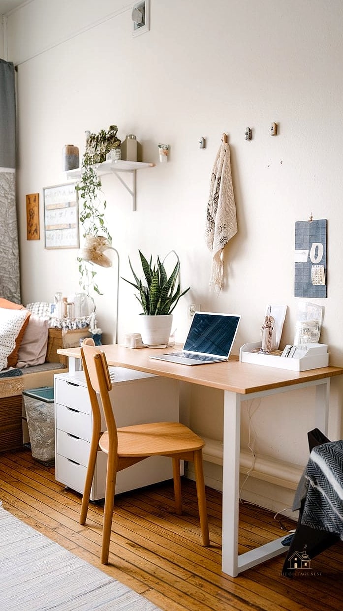 50 Beautiful College Dorm Desk Ideas to Transform Your Space 17 Small Potted Plant or Succulent