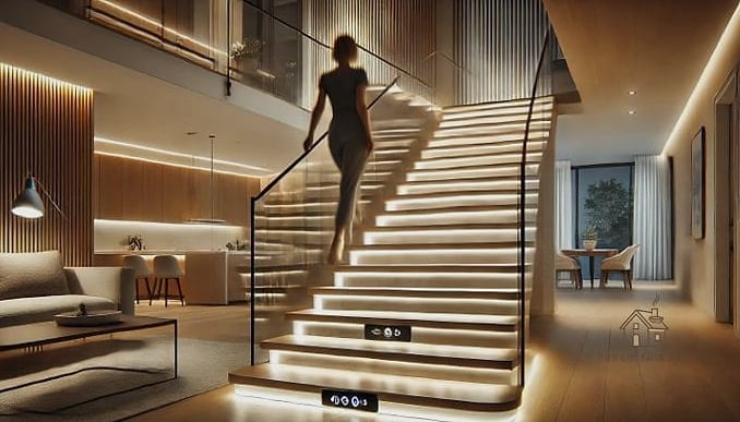 50 Clever Staircase Lighting Ideas for Every Style 26 Smart Bulbs with App-Controlled Scheduling