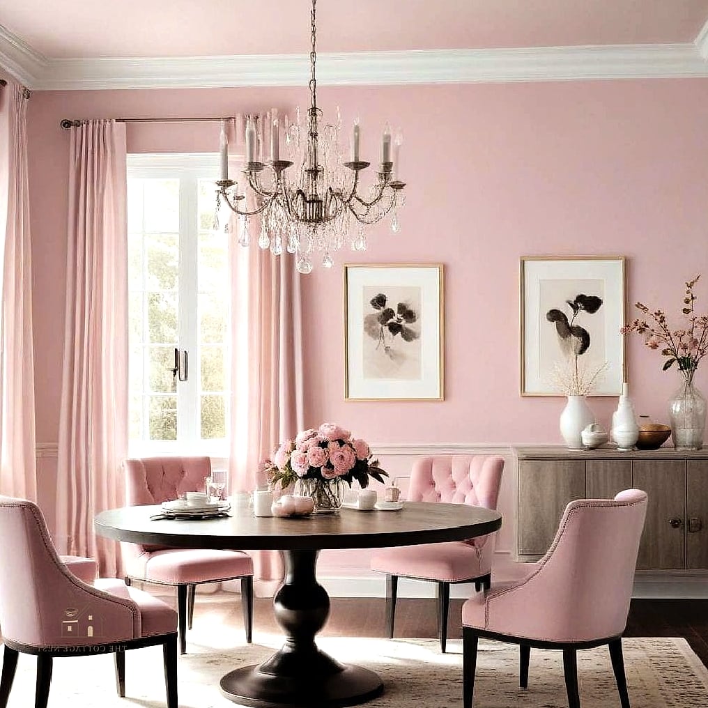 45 Gorgeous Dining Room Paint Color Ideas That Are Totally Doable 5 Soft Blush Pink