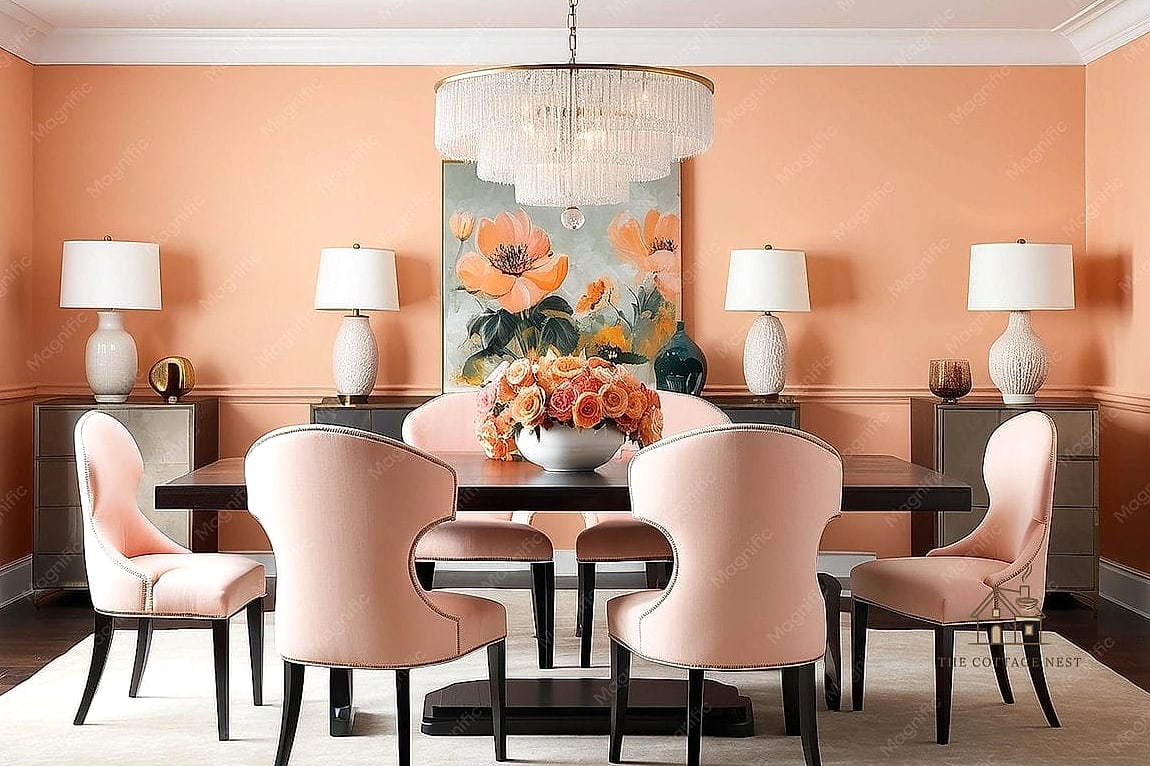 45 Gorgeous Dining Room Paint Color Ideas That Are Totally Doable 18 Soft Peach
