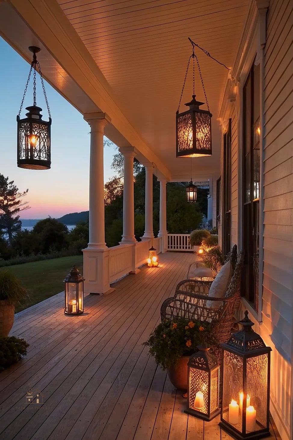 45 Gorgeous Fall Front Porch Decor Ideas That Are Totally Doable 40 Solar Lanterns Lining the Walkway