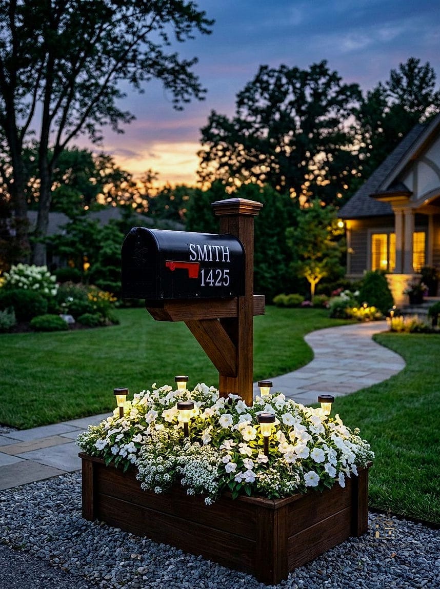 Solar Light Accented Bed