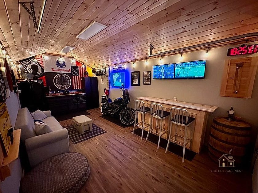 Sports Bar Setup with a Big Screen