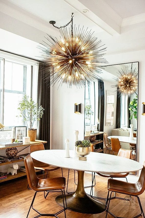 45 Brilliant Farmhouse Dining Room Lighting Ideas to Copy Right Now 11 Sputnik-Inspired Farmhouse Mix