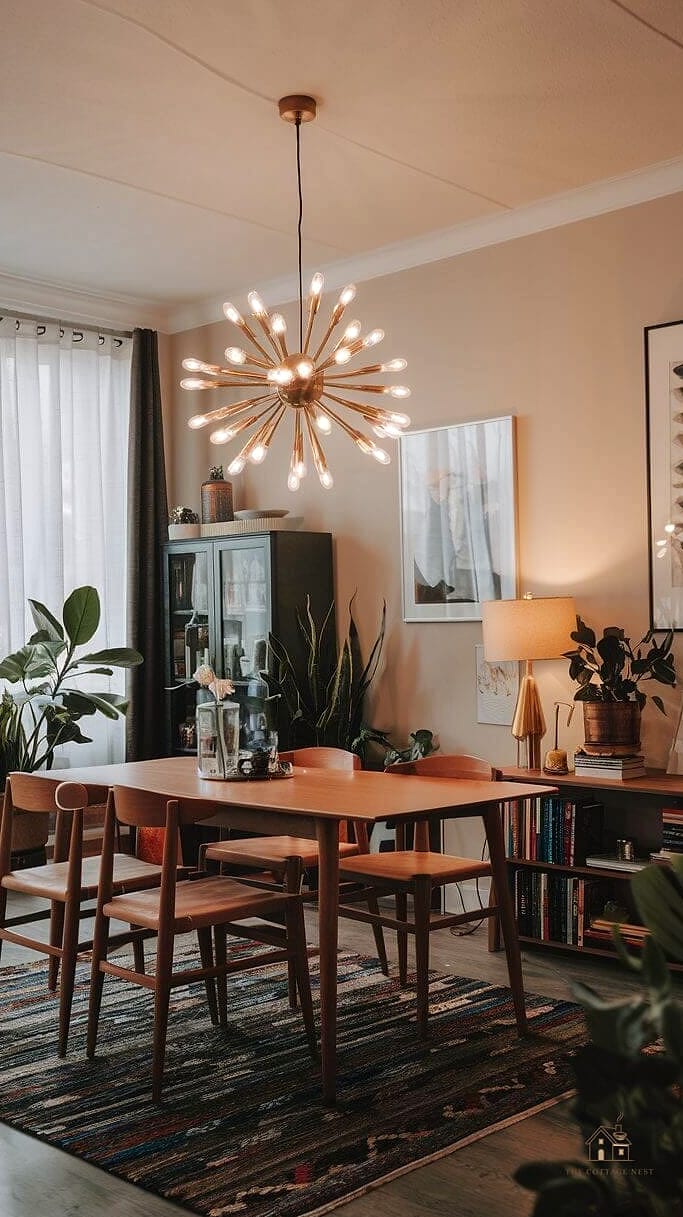 50 Cozy Dining Room Lighting Over Table Worth Pinning 11 Sputnik-Style Fixture