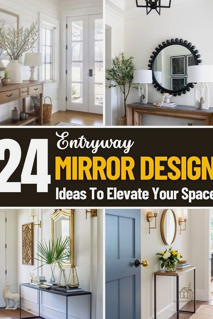 45 Creative Entryway Mirror Ideas That Will Inspire You 20 Stacked Small Mirrors in a Vertical Row