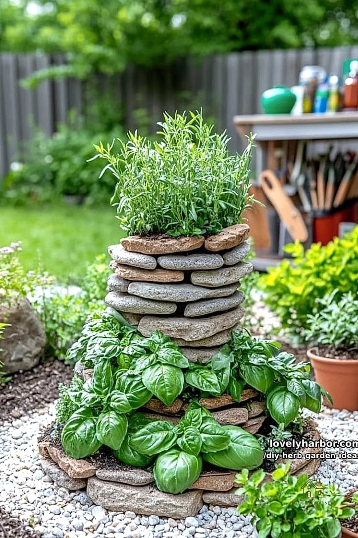 Stacked Stone Raised Bed