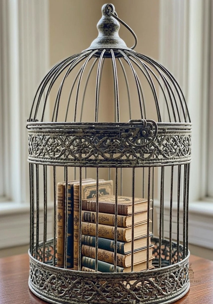 20 Clever Vintage Bird Cage Decor Ideas for Every Style 11 Stack Multiple Cages as a Sculptural Display