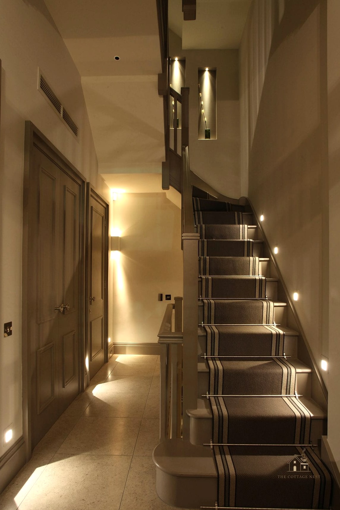 50 Clever Staircase Lighting Ideas for Every Style 29 Staircase Landing Floor Lamp