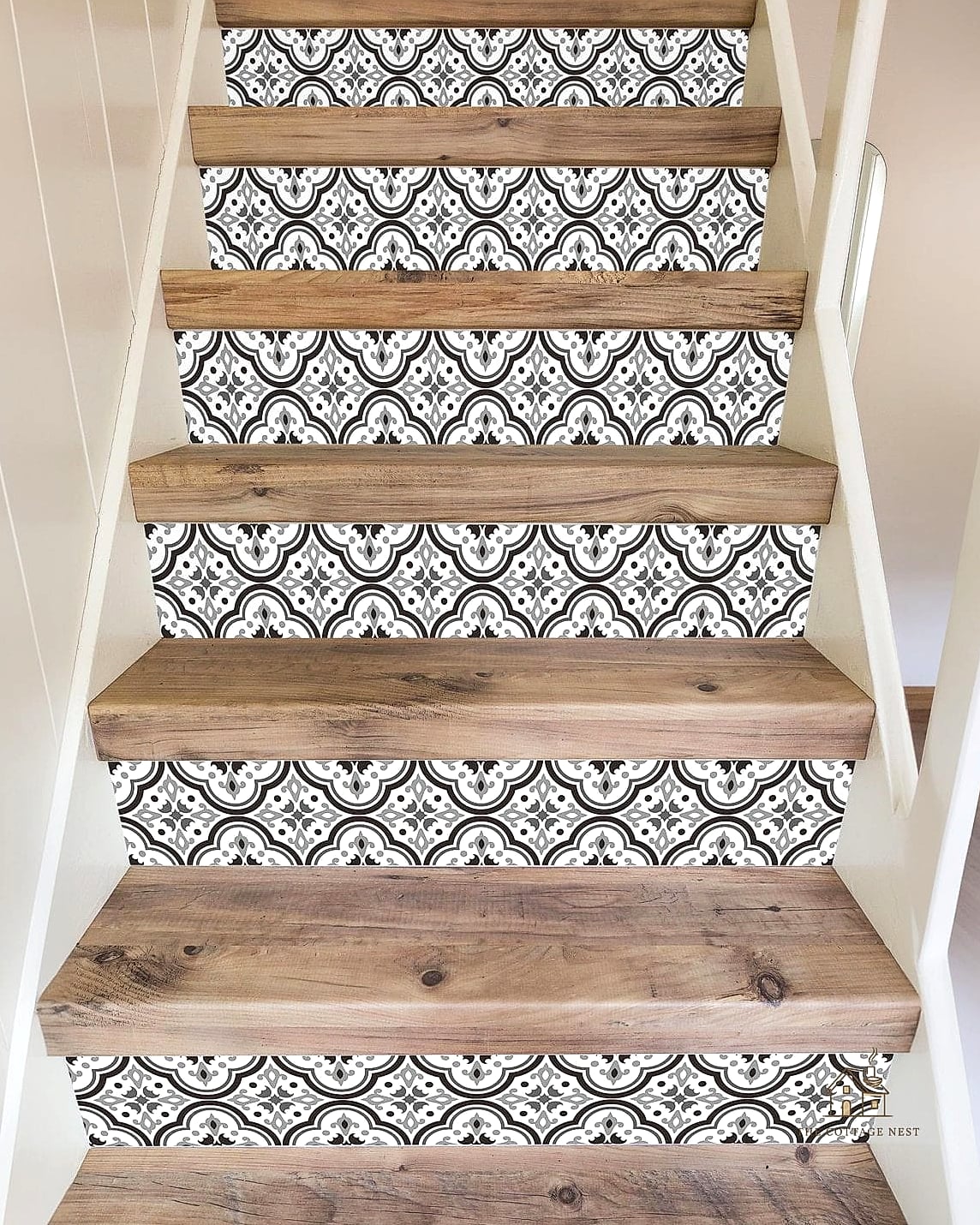 35 Creative Stair Landing Decor Ideas That Will Inspire You 19 Stair Riser Decals or Paint