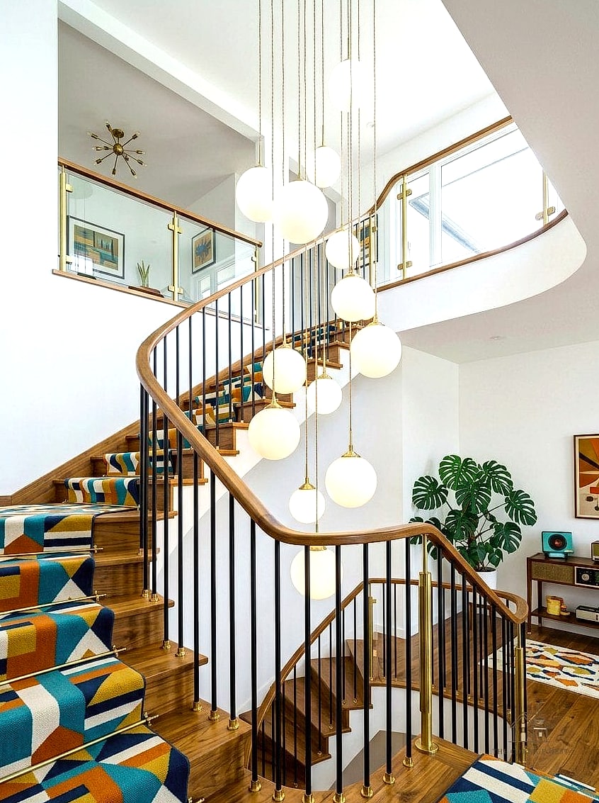 50 Clever Staircase Lighting Ideas for Every Style 51 Statement Bulb Filament Chandelier