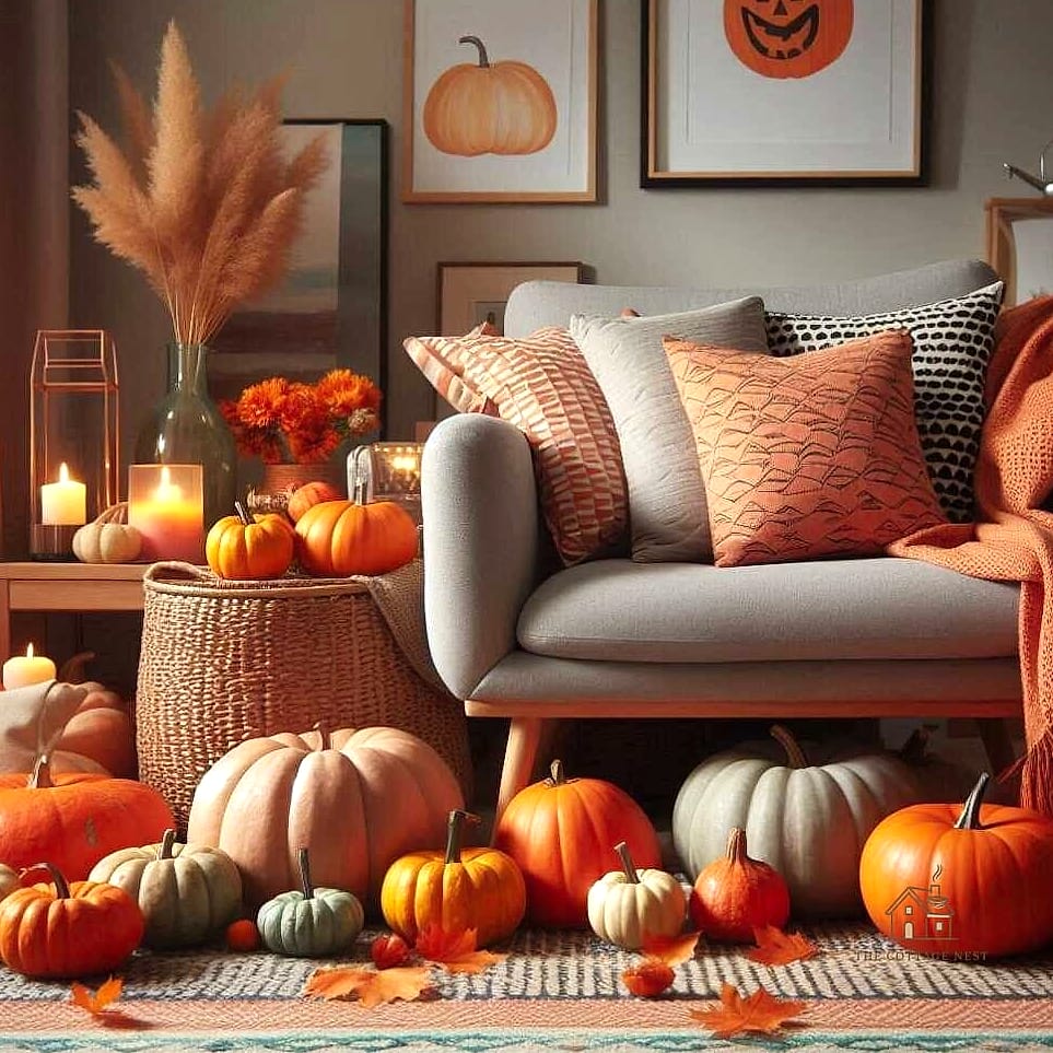 25 Stunning Fall Apartment Decor Ideas You'll Absolutely Love 3 A Statement Pumpkin Display on Your Console Table