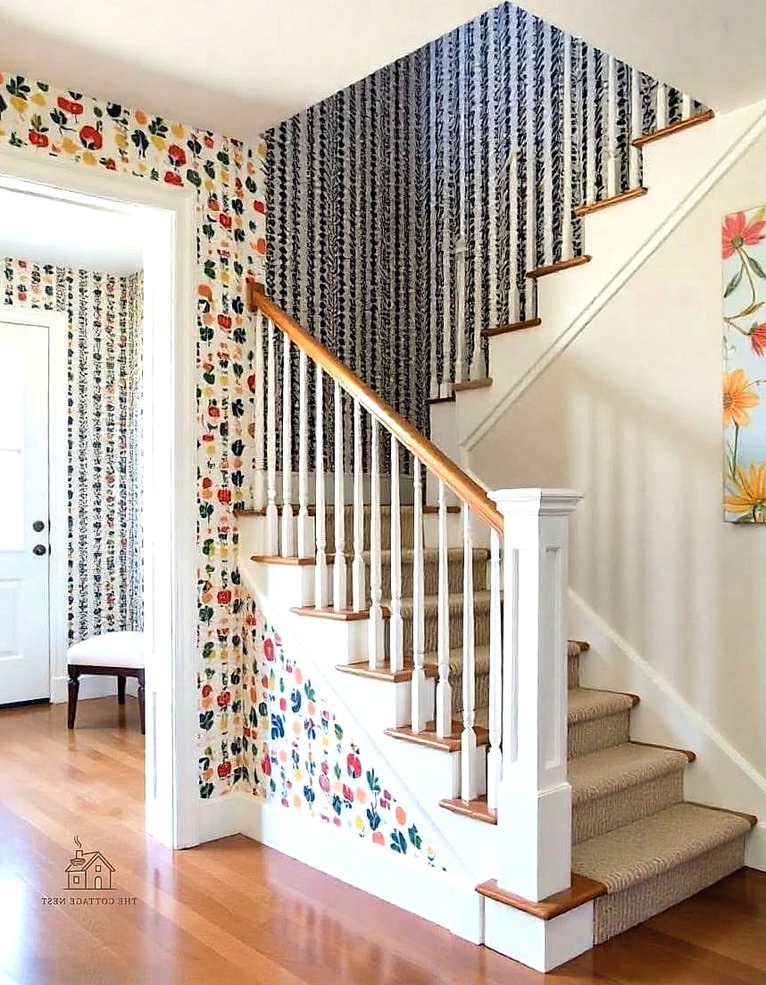 Statement Wallpaper with Open Storage