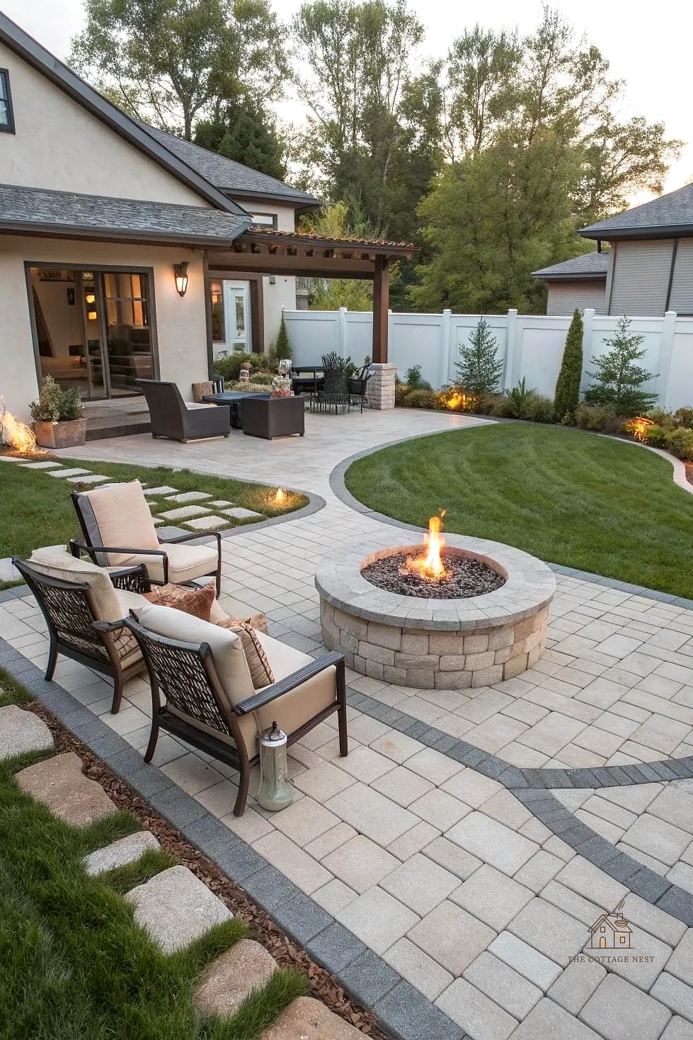 40 Cozy Modern Garden Ideas Worth Pinning 39 Stone Pavers with Moss Accents