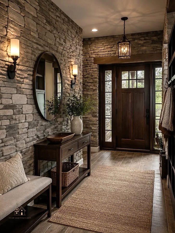 35 Stunning Entryway Accent Wall Ideas You'll Absolutely Love 16 Stone Veneer Wall