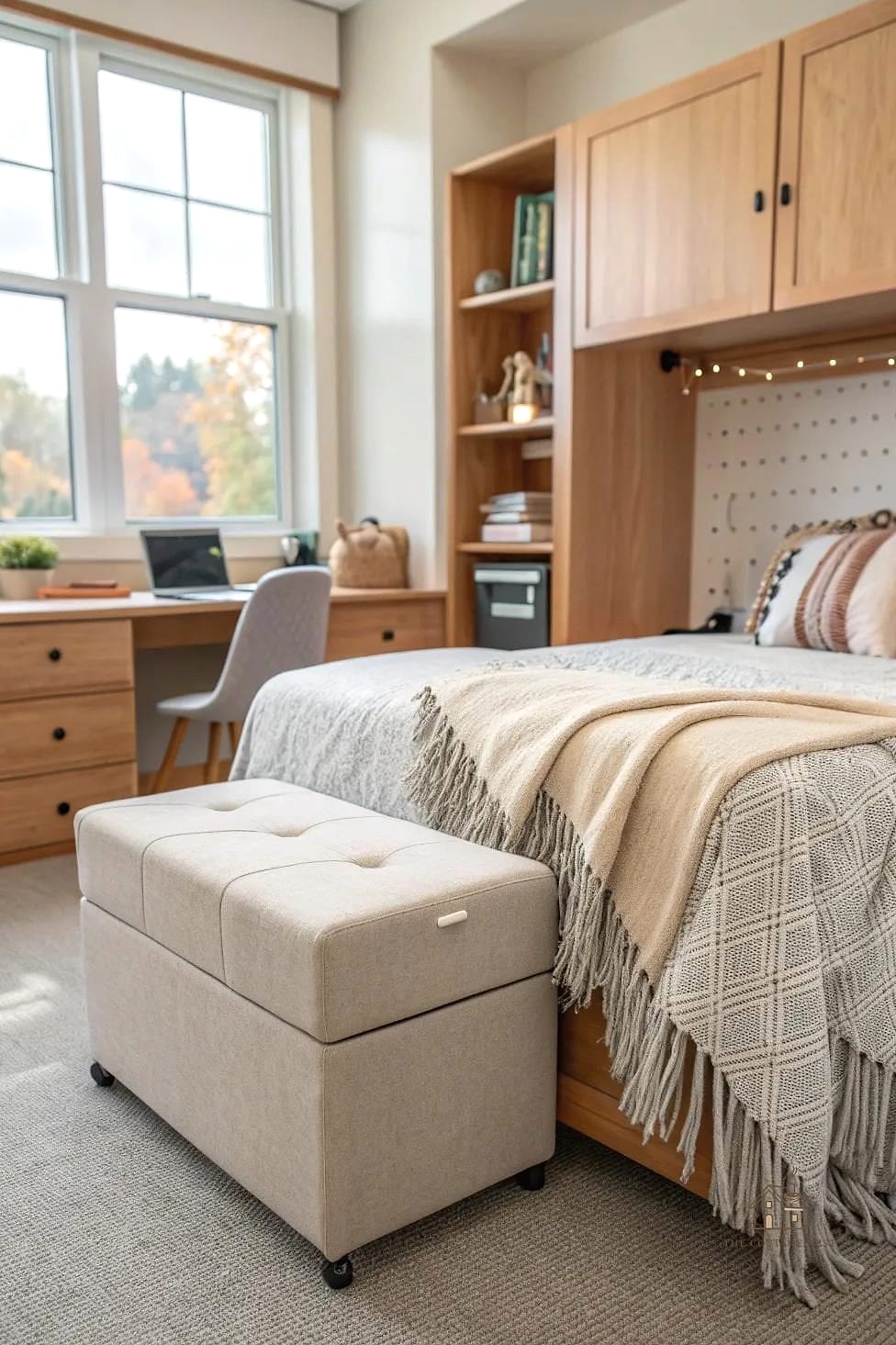 50 Amazing College Dorm Room Ideas For Guys on a Budget 32 Storage Ottoman