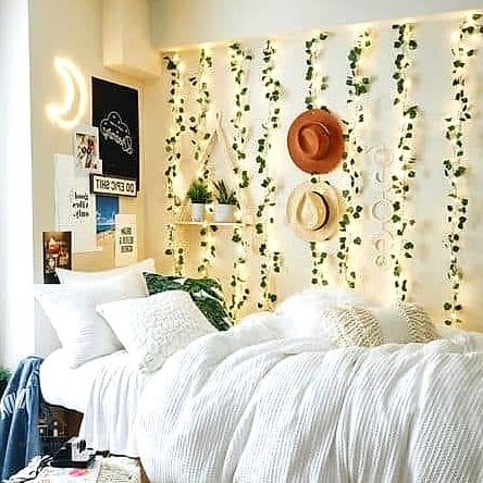 40 Dreamy Green Dorm Room Ideas to Try This Season 5 String Lights with Green Glass Shades
