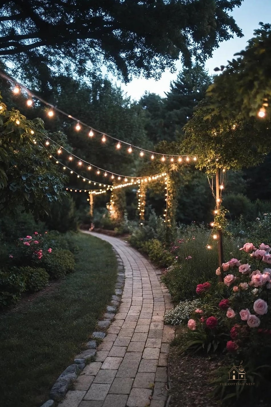15 Chic Garden Decor Ideas for a Beautiful Home 3 String Lights Woven Through Trees