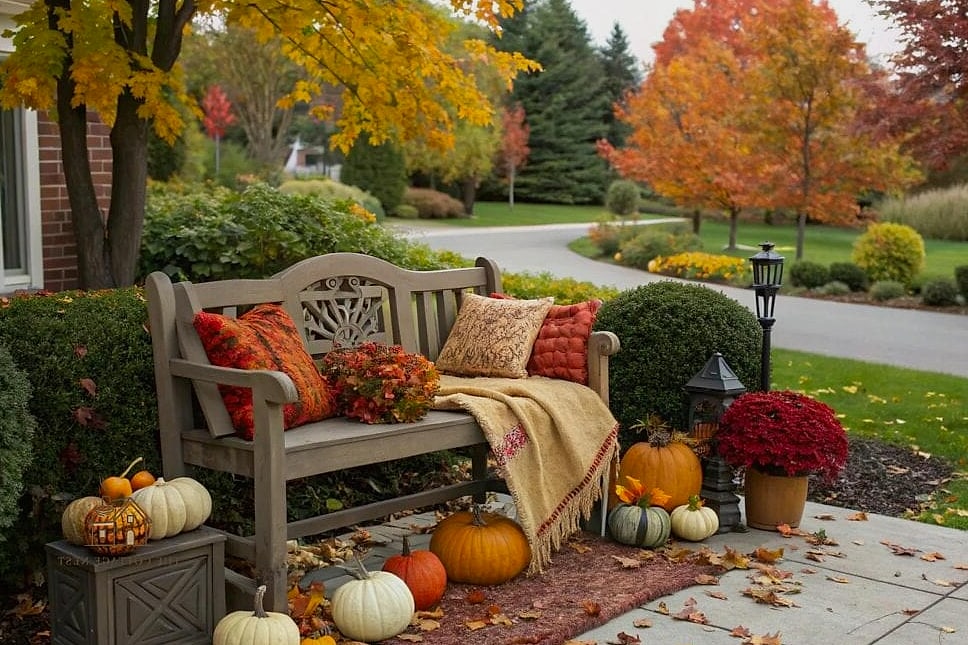 35 Creative Fall Living Room Decor That Will Inspire You 35 Style a Bench or Ottoman with a Tray and Candles