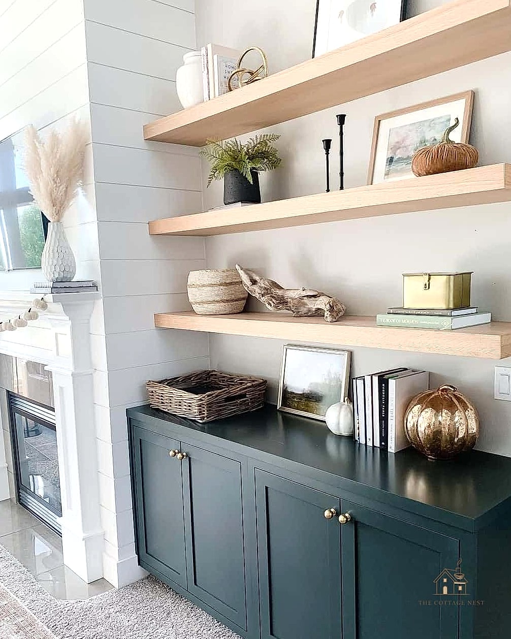 Style Open Shelving with Seasonal Accents