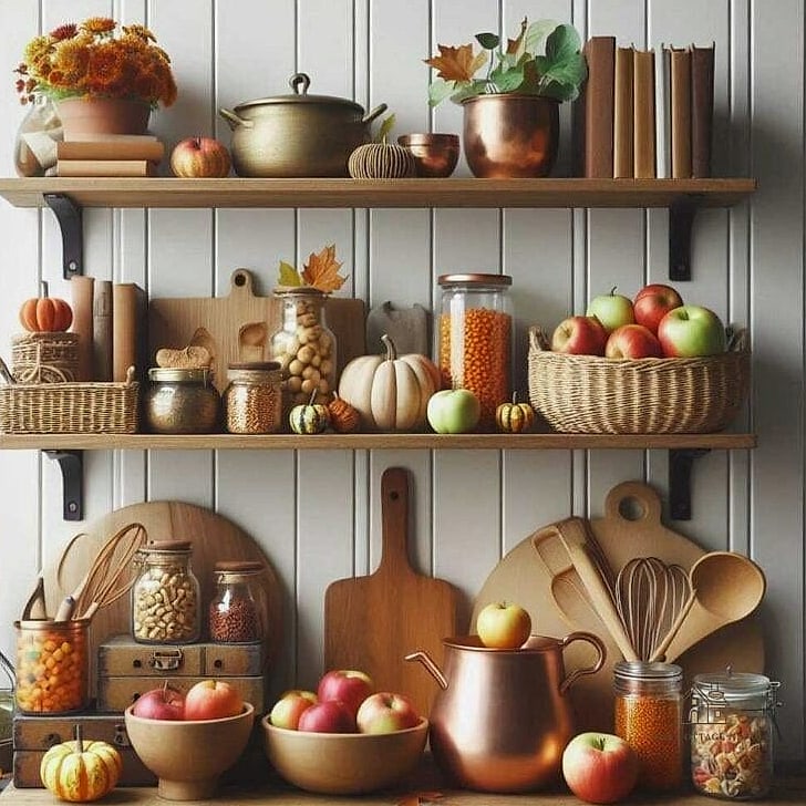 35 Creative Fall Living Room Decor That Will Inspire You 20 Style Open Shelving with Seasonal Books and Objects