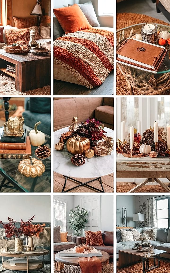 35 Creative Fall Living Room Decor That Will Inspire You 29 Style Your Coffee Table with a Stack of Fall Cookbooks