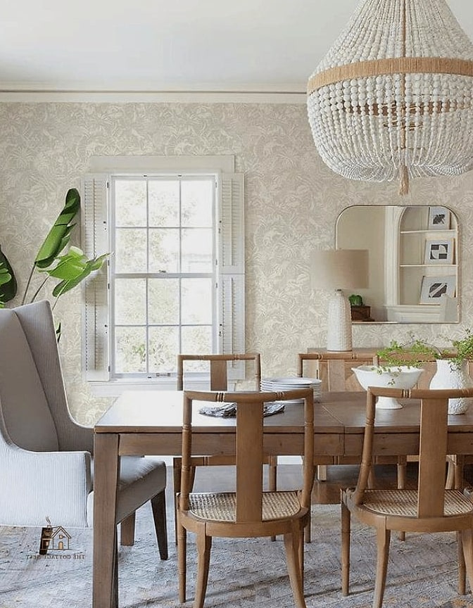 50 Beautiful Dining Room Wallpaper Ideas to Transform Your Space 18 Subtle Textured Neutral Wallpaper