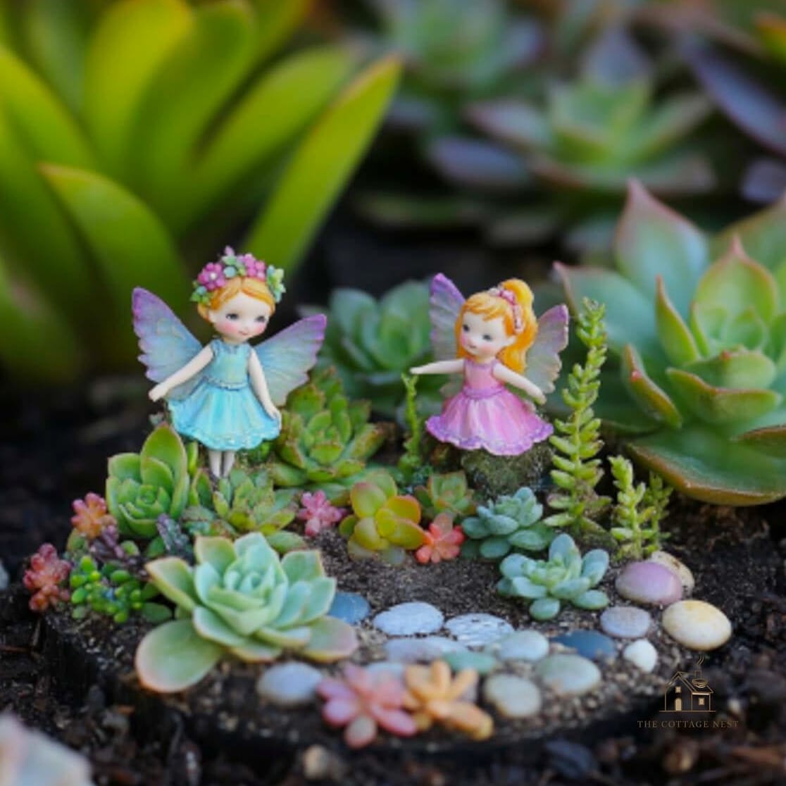 40 Cozy Large Fairy Garden Ideas Worth Pinning 12 A Succulent-Based Fairy Garden for Dry Climates
