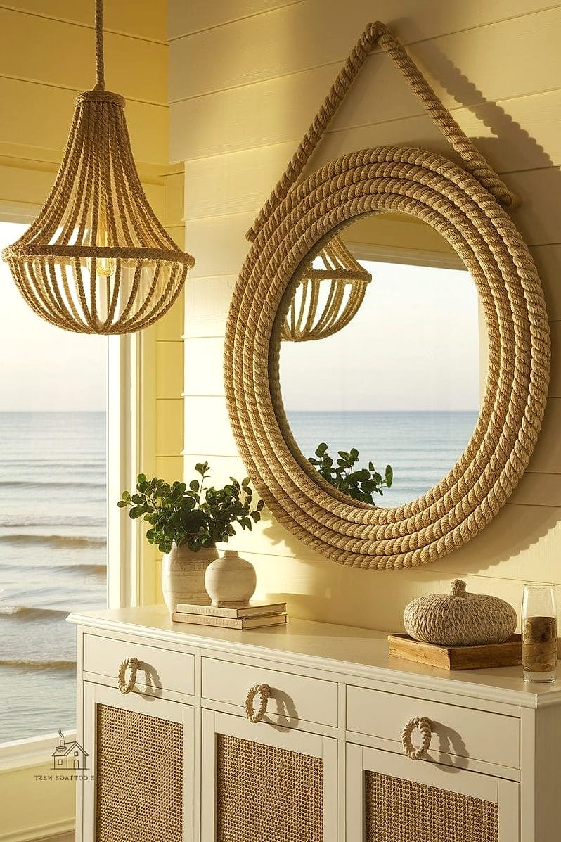 Suspended Rope and Wood Bead Hooks