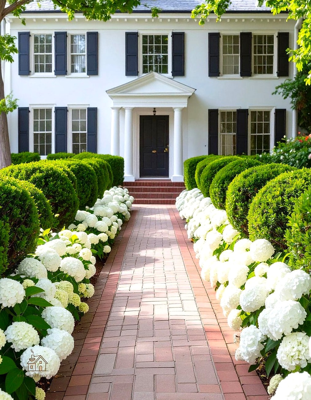 45 Gorgeous Front Yard Garden Ideas That Are Totally Doable 14 Symmetrical Planting for a Formal Look