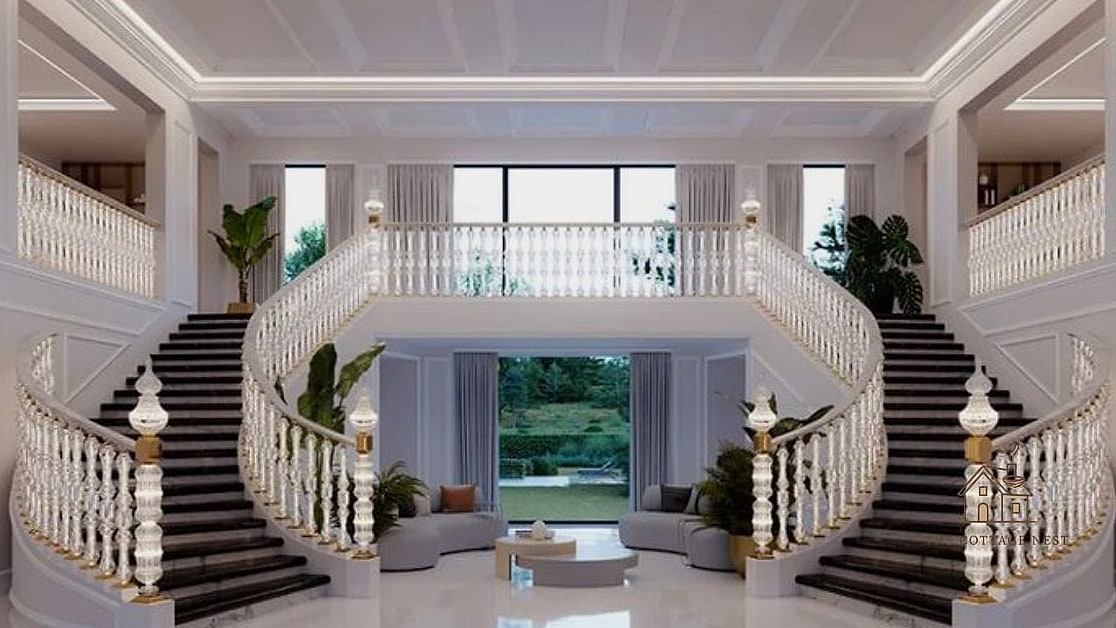 50 Clever Stairs Wall Decor Ideas for Every Style 39 Symmetrical Twin Frame Sets