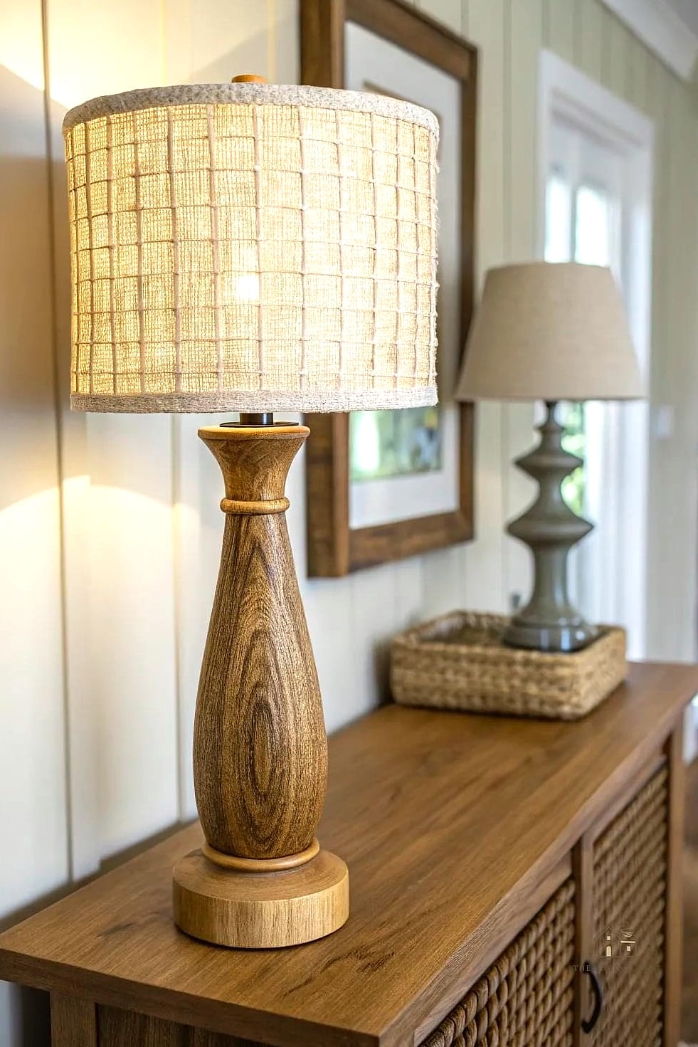 25 Chic Entryway Table Decor Ideas for a Beautiful Home 12 A Table Lamp for Warm Ambient Light