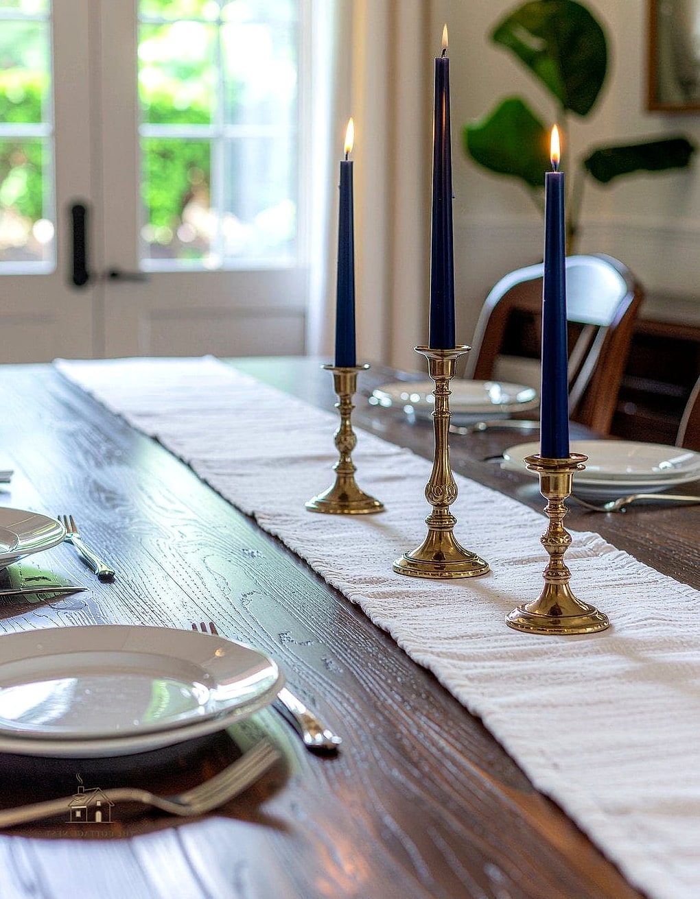 40 Beautiful Dining Room Table Decor Ideas to Transform Your Space 14 Taper Candles in Colored Holders