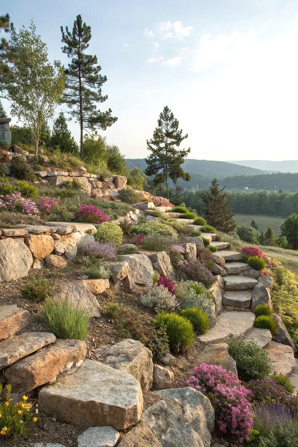 15 Stunning Rock Garden Ideas You'll Absolutely Love 13 Terraced Rock Garden on a Hillside