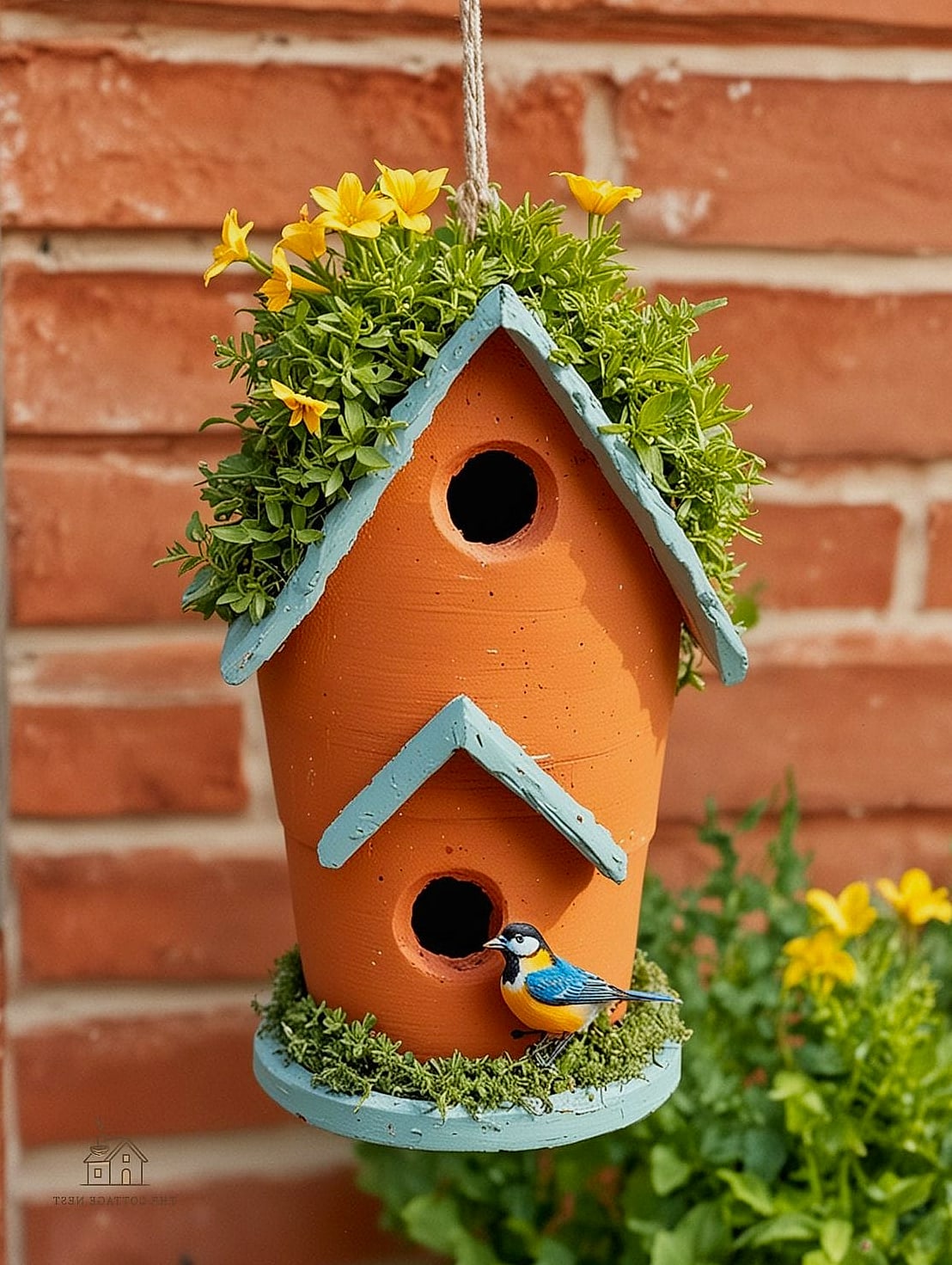 15 Chic Bird House Painting Ideas for a Beautiful Home 8 Terracotta and Cream Southwest Style