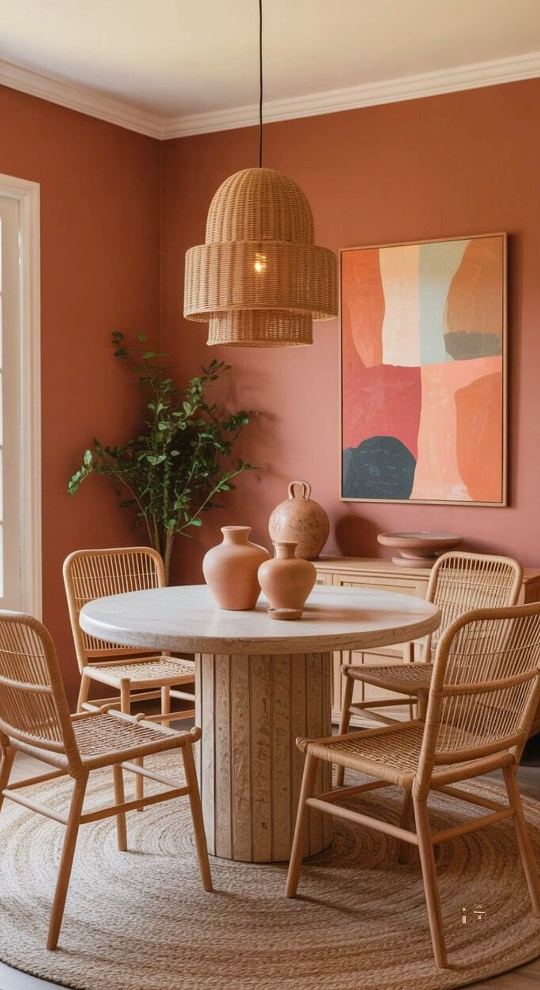 30 Clever Eclectic Dining Room Ideas for Every Style 24 Terracotta and Warm Earth Tones