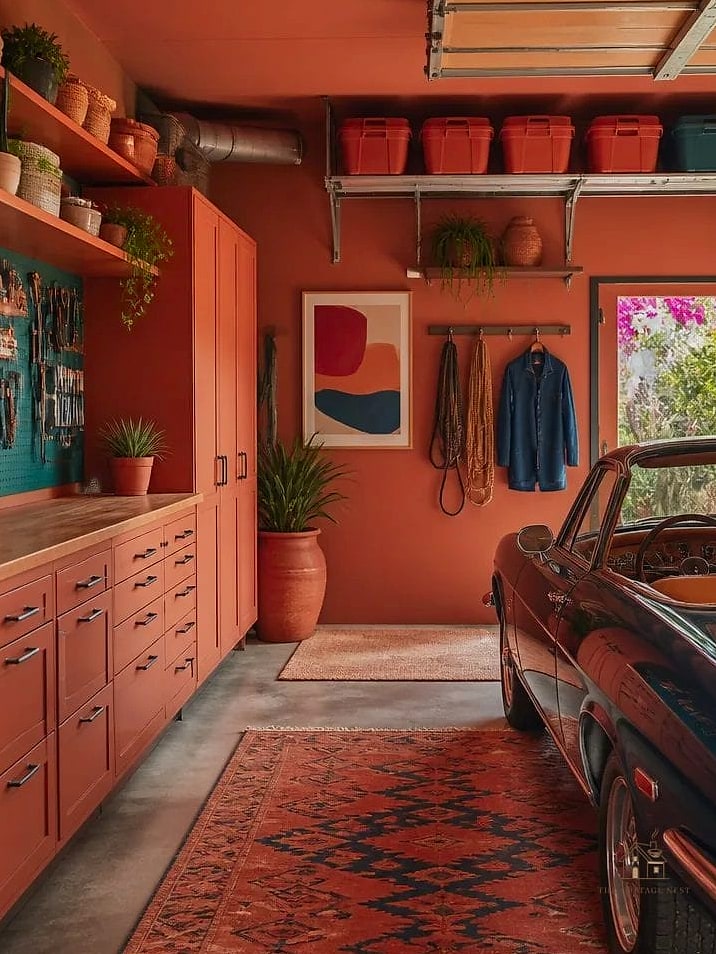 45 Chic Garage Painting Ideas for a Beautiful Home 9 Terracotta for Warmth