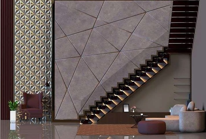 35 Creative Stair Landing Decor Ideas That Will Inspire You 30 A Textural Wall Treatment