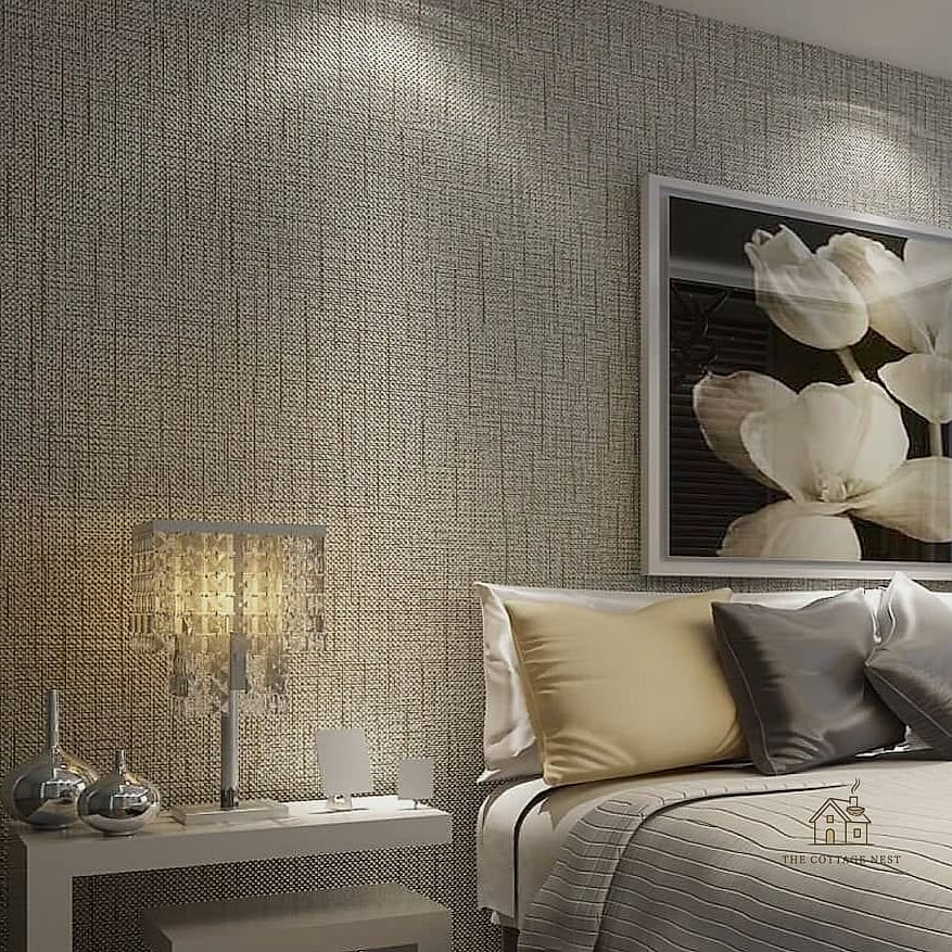 25 Stunning Bedroom Wallpaper Ideas You'll Absolutely Love 9 Textured Faux Grasscloth (Peel-and-Stick)