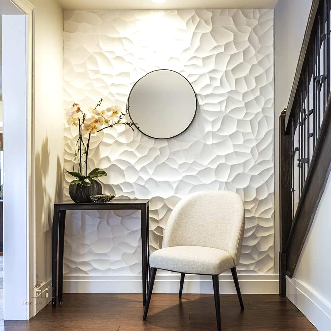 35 Creative Narrow Entryway Ideas That Will Inspire You 23 Textured Wall Paneling
