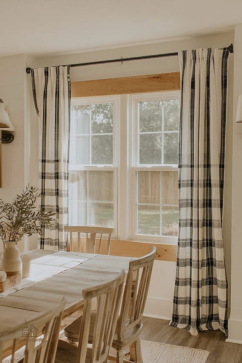 30 Amazing Dining Room Window Treatments on a Budget 4 Thrifted Curtain Panels