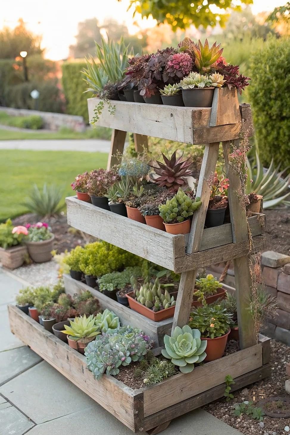 45 Creative Pallet Garden Ideas That Will Inspire You 4 Tiered Succulent Display
