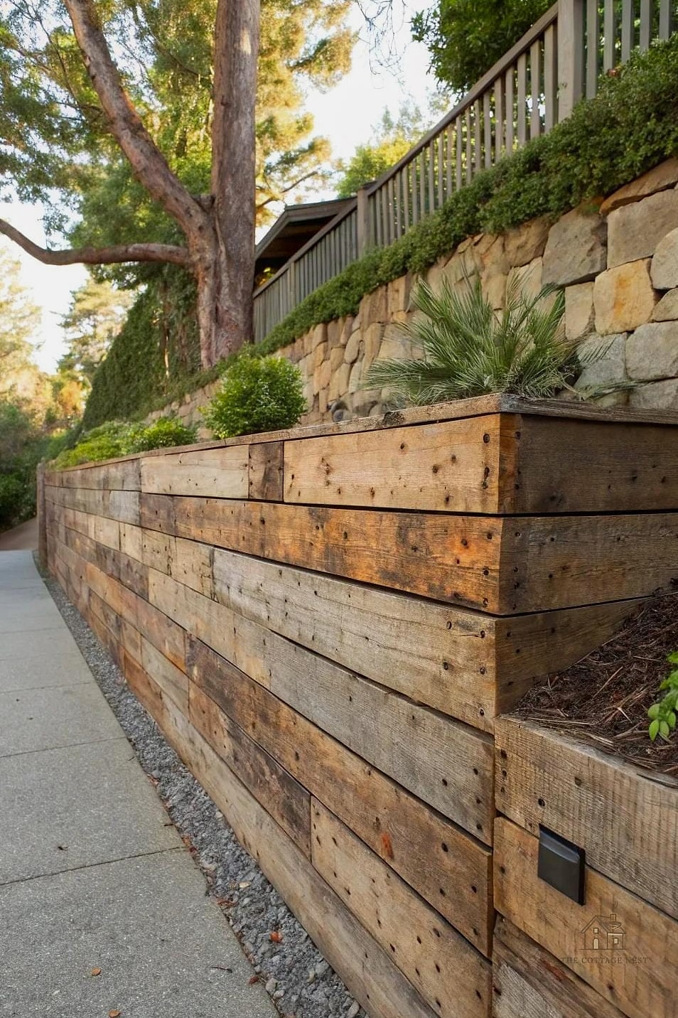 30 Beautiful Retaining Wall Ideas to Transform Your Space 5 Timber and Wood Retaining Walls