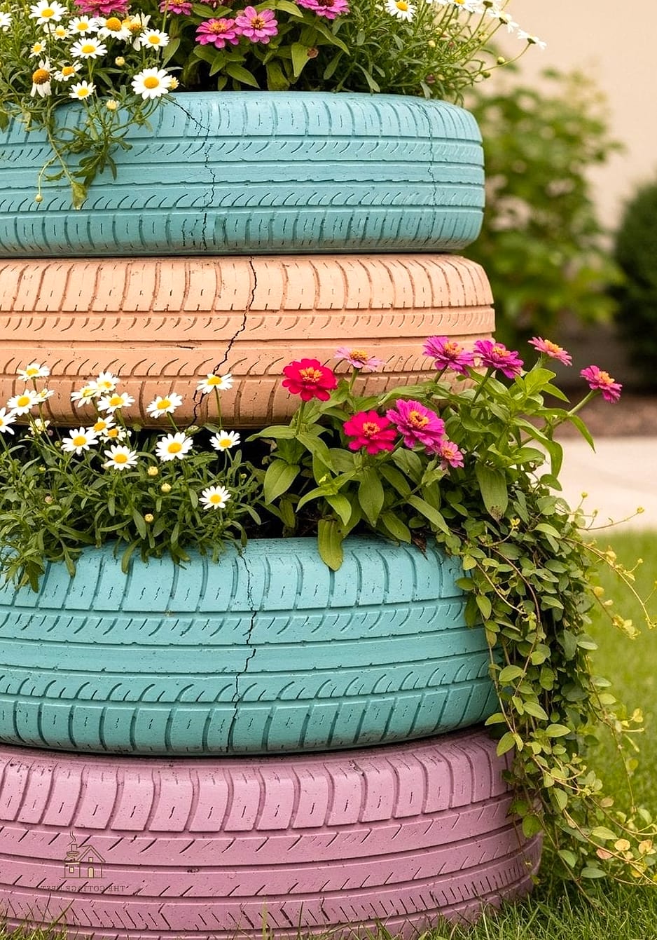 50 Clever Junk Garden Ideas Repurposed for Every Style 5 Tire Stack Planter